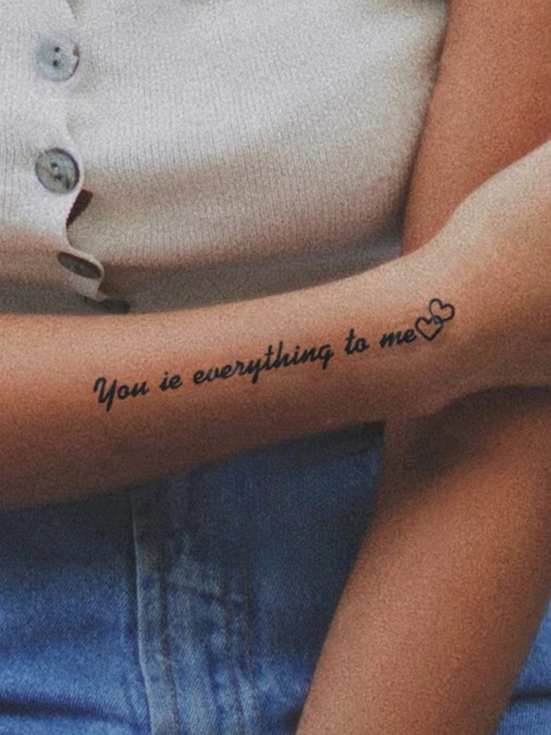 

LICK Matte Finish Realistic Semi Temporary Body Tattoo - Quotes, Blue