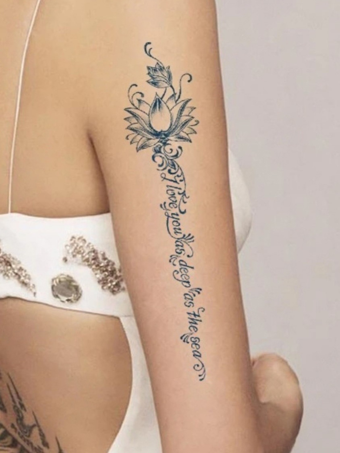 

LICK Matte Finish Realistic Semi Temporary Body Tattoo - Love, Blue