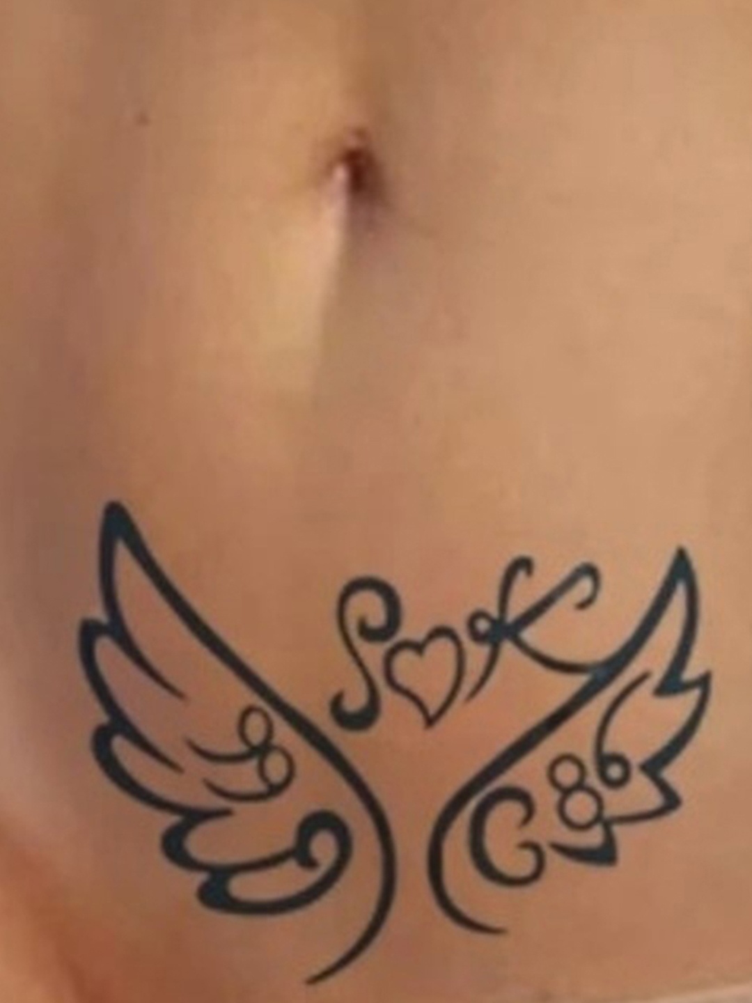 

LICK Matte Finish Realistic Semi Temporary Body Tattoo - Angel LK-258, Blue