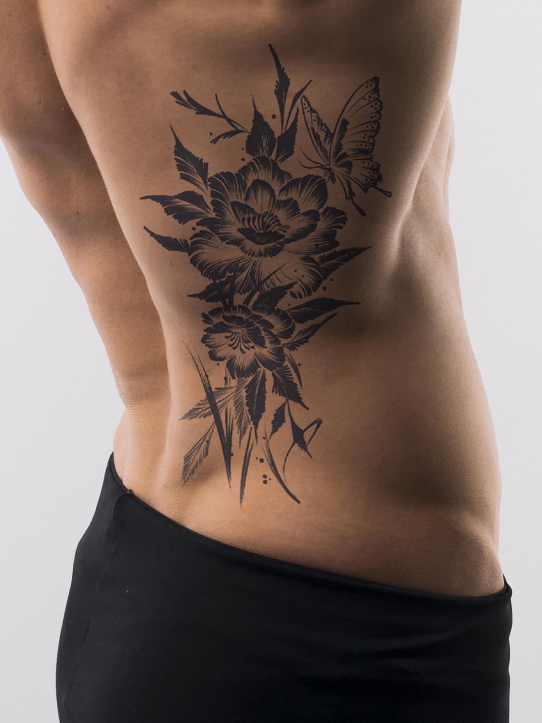 

LICK Realistic Semi Temporary Flower Design Matte Blue Finish Body Tattoos