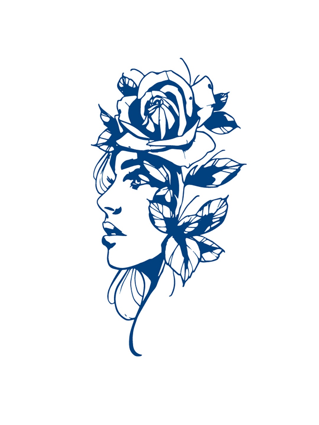 LICK Matte Finish Realistic Semi Temporary Body Tattoo - Man LK-531, Blue
