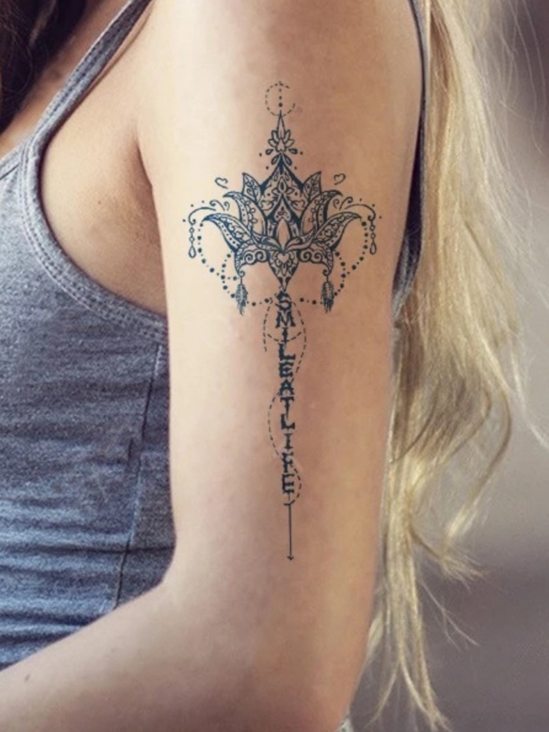 

LICK Realistic Semi Temporary Smile At Life Design Matte Blue Finish Body Tattoos