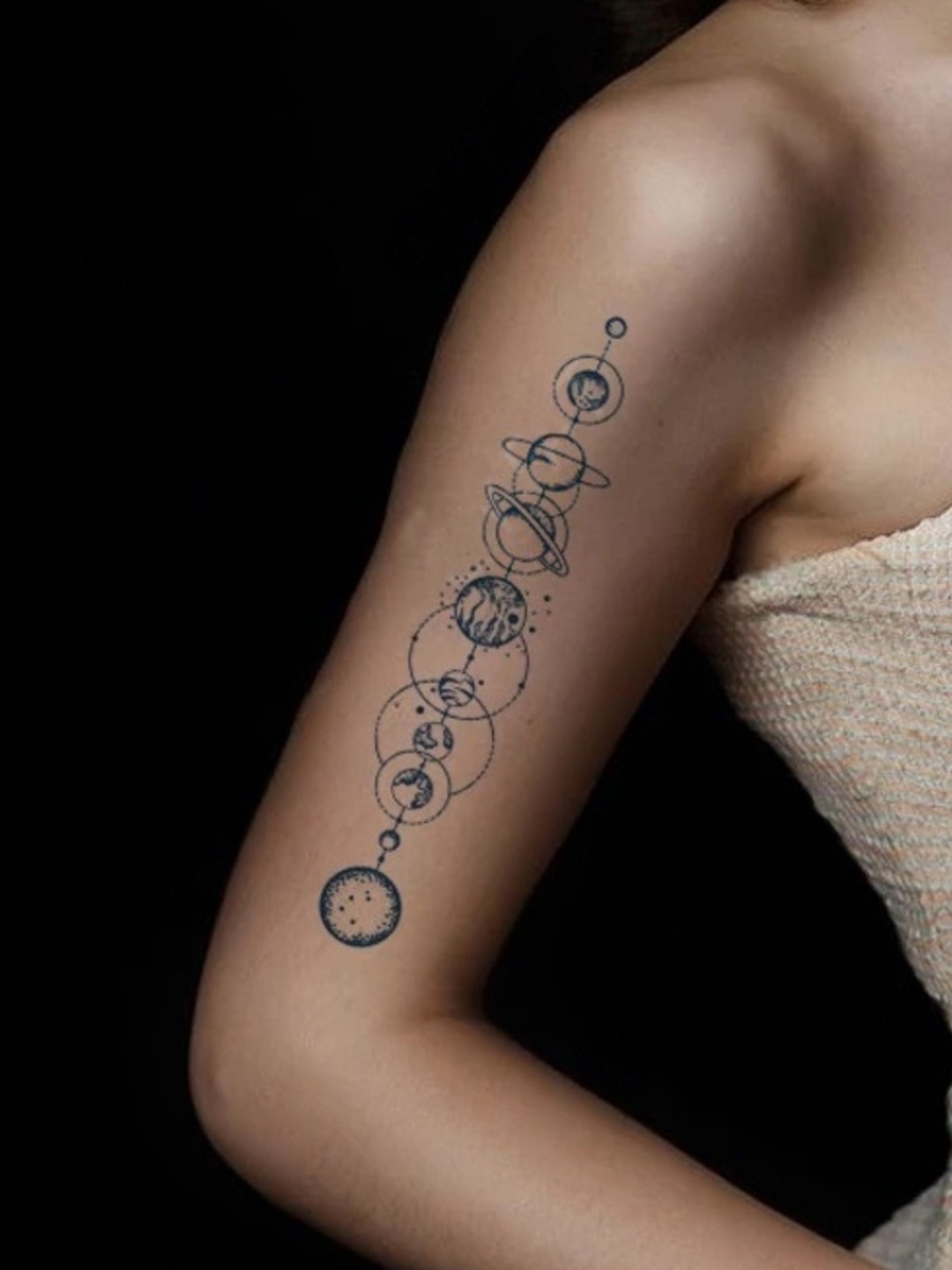 

LICK Plant Base Semi Temporary Solar System Matte Finish Body Tattoo - Navy Blue