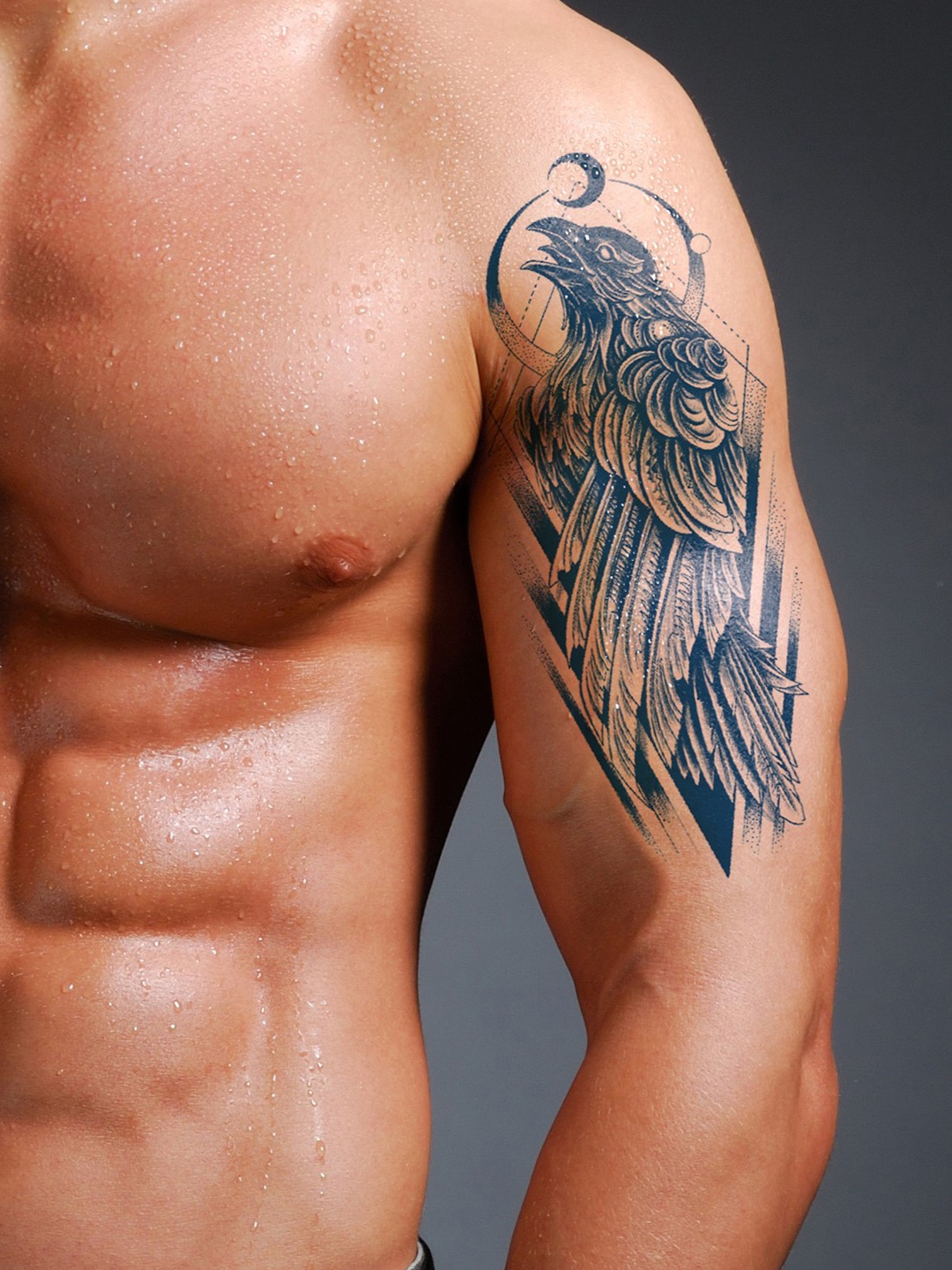 

LICK Plant Base Semi Temporary Eagle Matte Finish Body Tattoo - Navy Blue