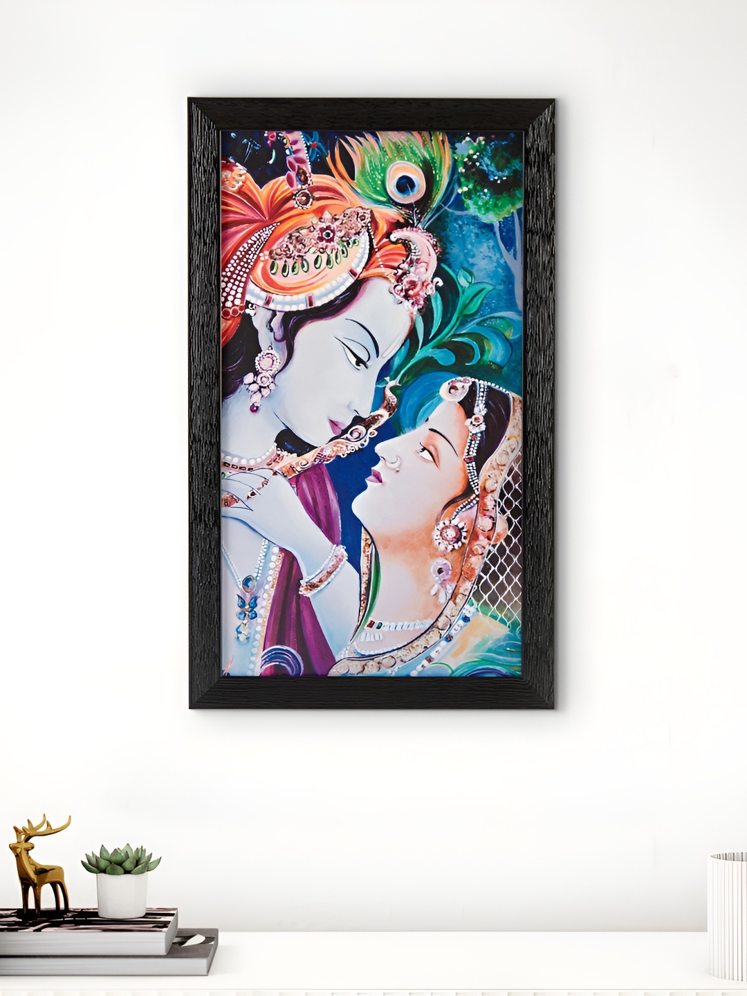 Home Centre Black & Blue Printed Acrylic Wall Photo Frame