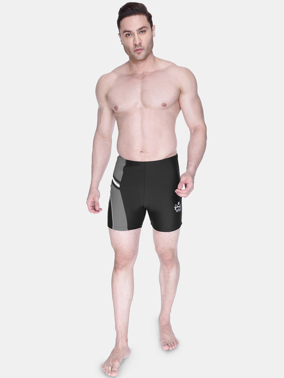 

FILMAX ORIGINALS Men Colourblocked Swim Bottom, Black