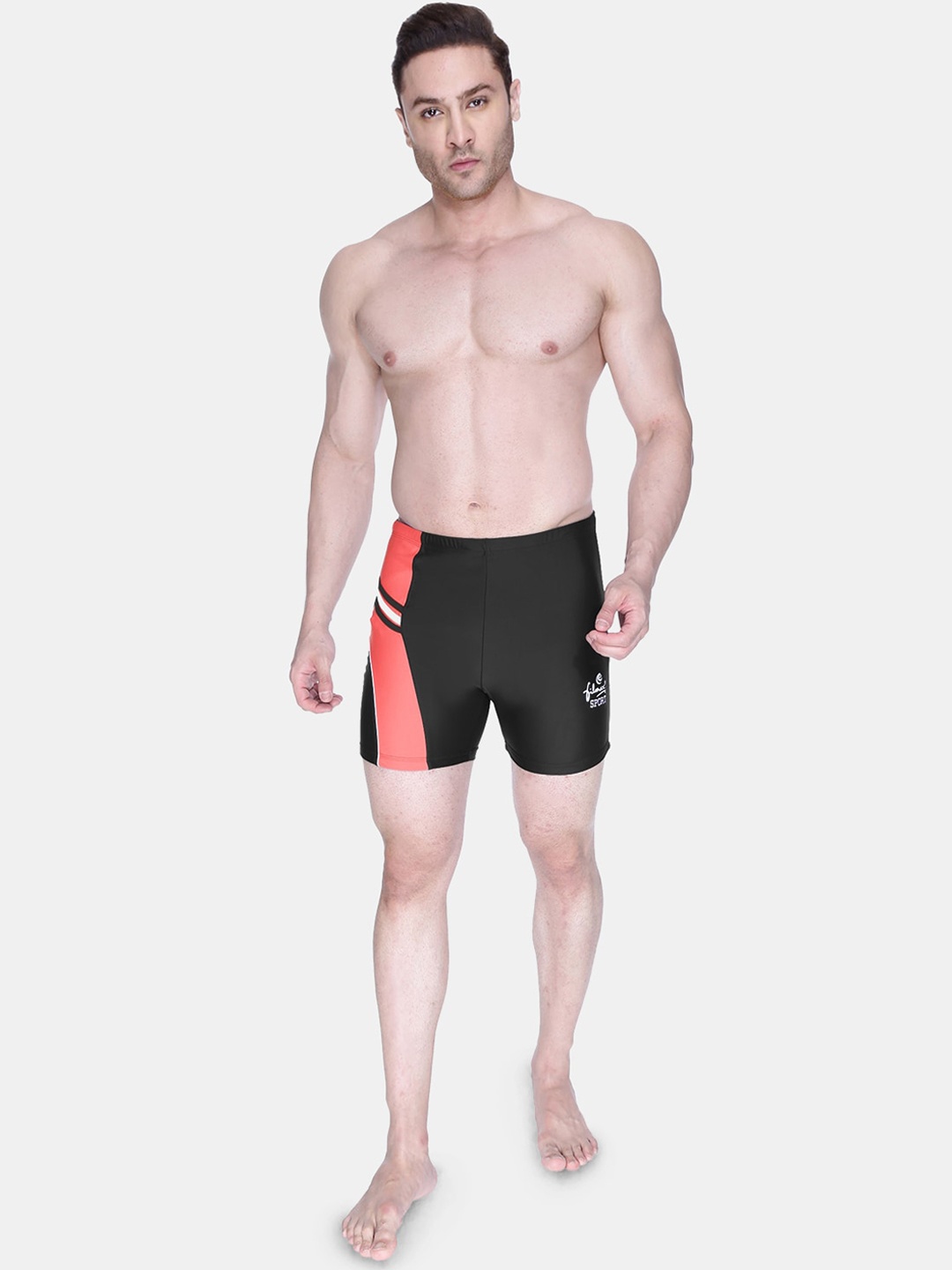 FILMAX ORIGINALS Men Colourblocked Swim Bottom, Black