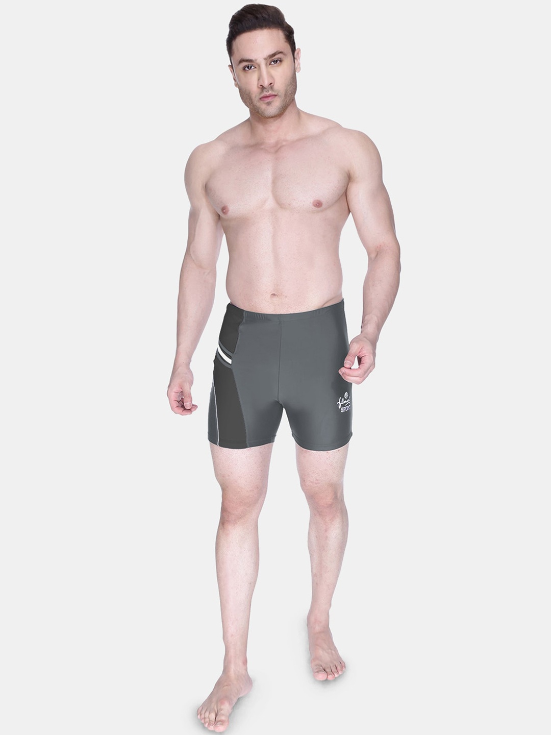 FILMAX ORIGINALS Men Colourblocked Swim Bottom, Grey