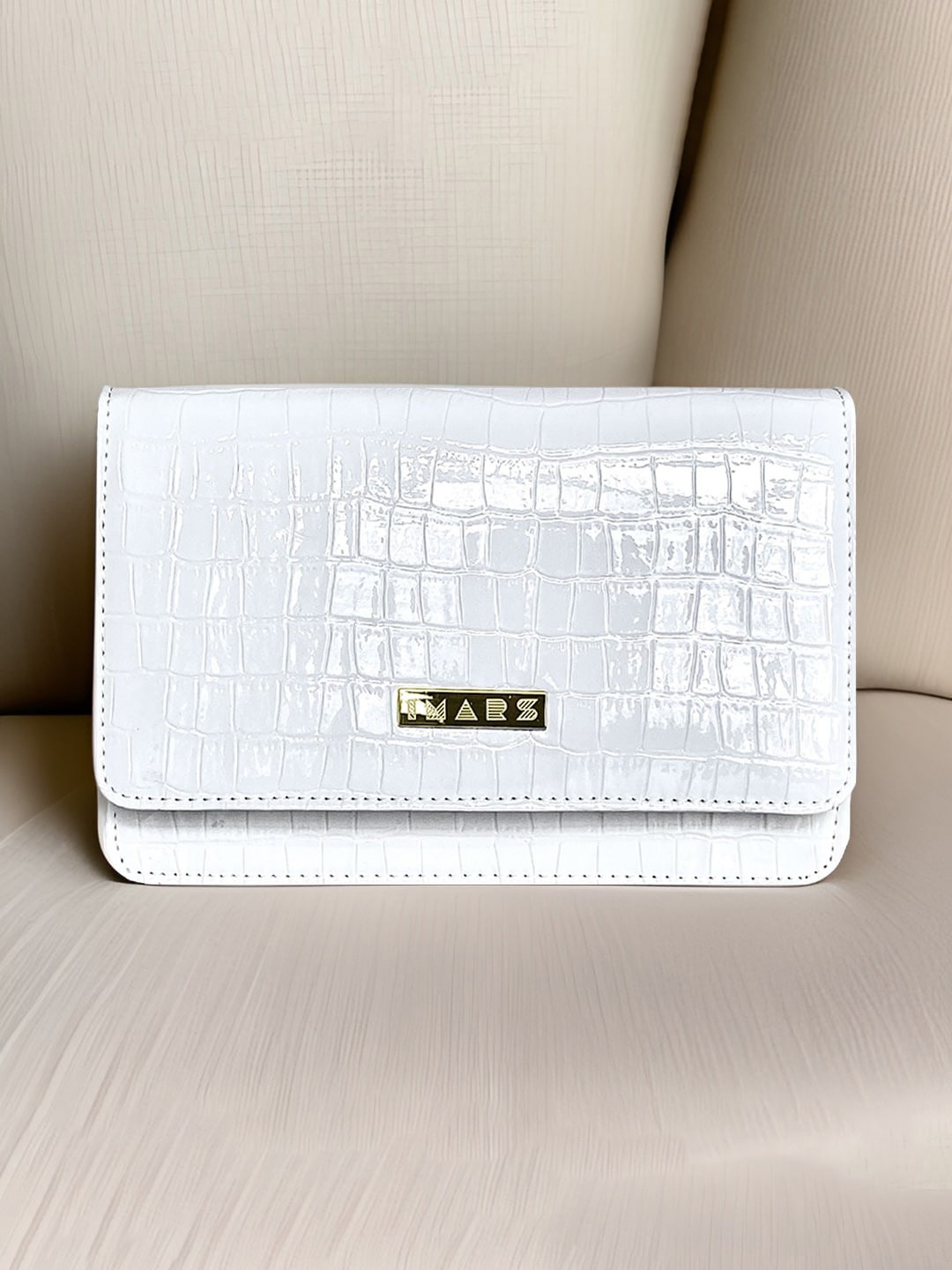 

IMARS Textured Structured Sling Bag, White