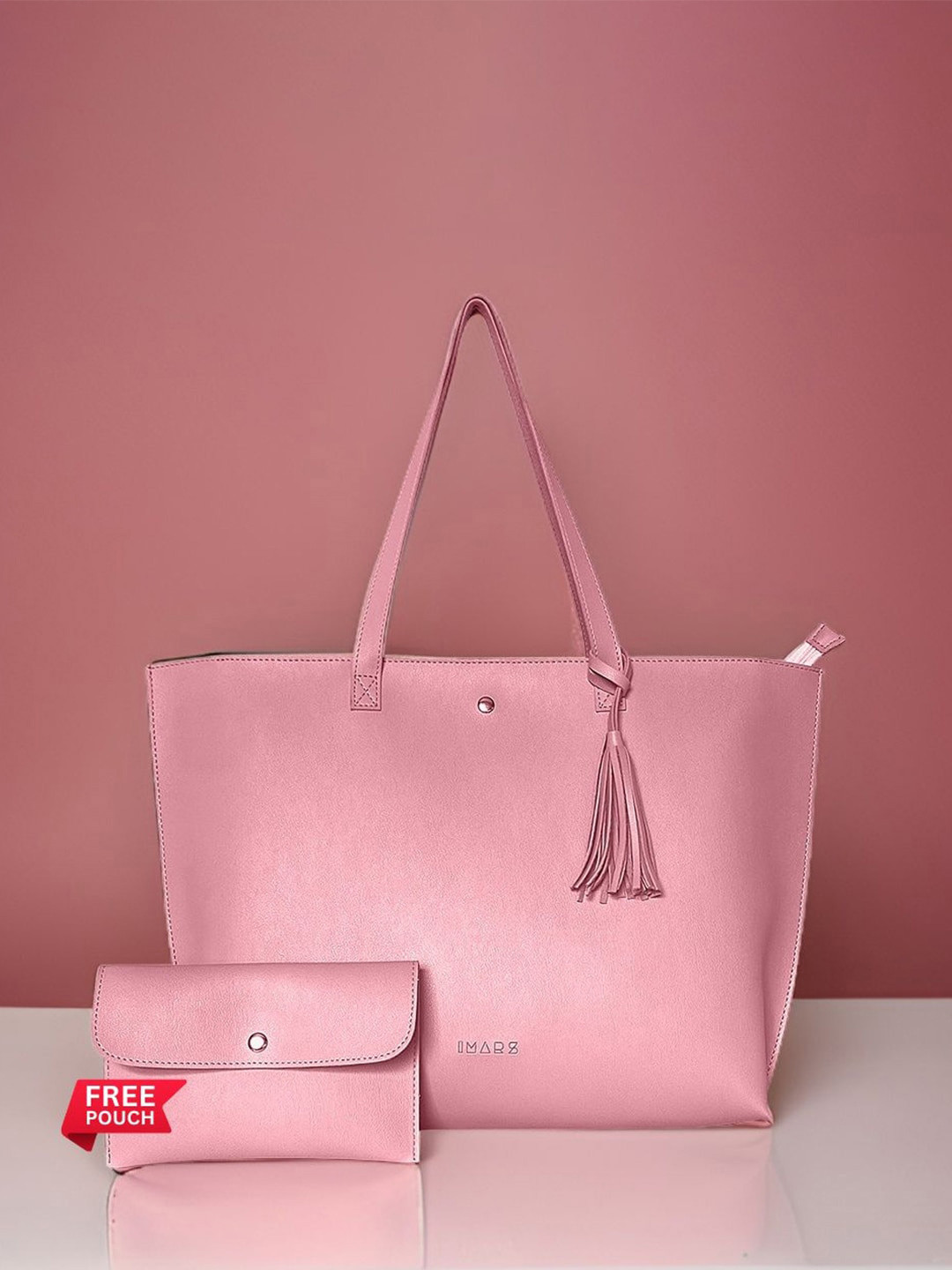 

IMARS Structured Handheld Bag with Pouch, Pink