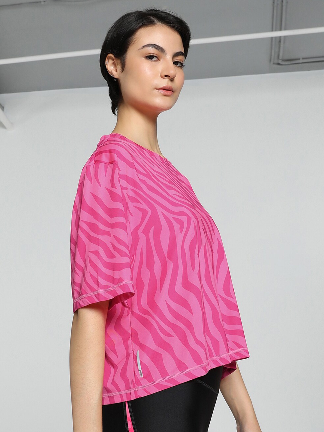 

Puma Train Favorite AOP Abstract Printed T-Shirt, Pink
