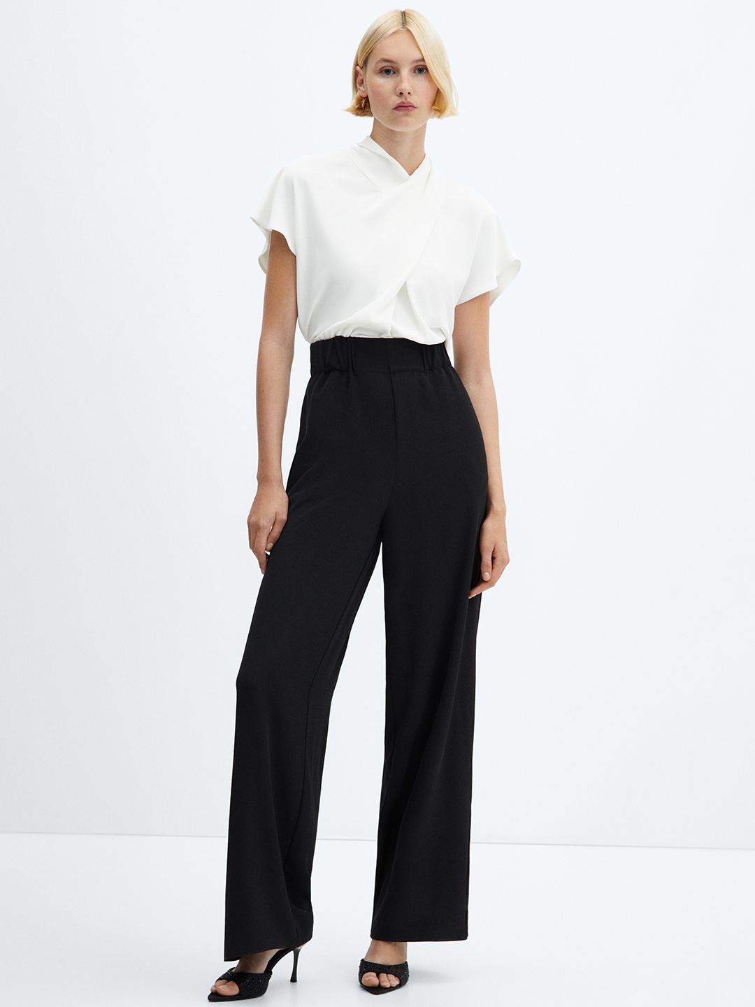 

MANGO Colourblocked Culotte Jumpsuit, Black