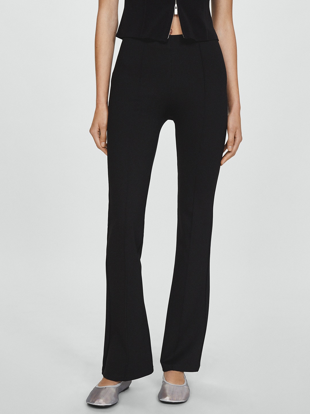 

MANGO Solid Treggings, Black