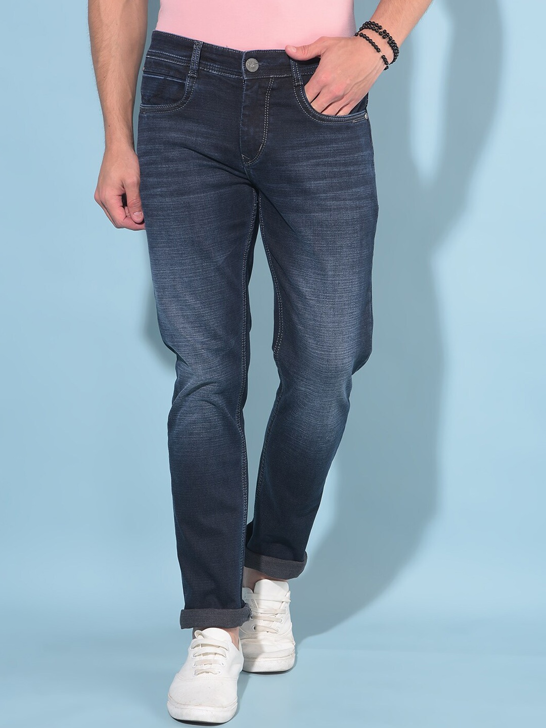 

Crimsoune Club Men Slim Fit Clean Look Stretchable Jeans, Blue