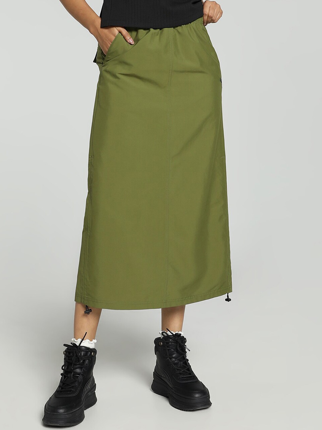 

Puma Dare To Midi Woven Skirt, Olive