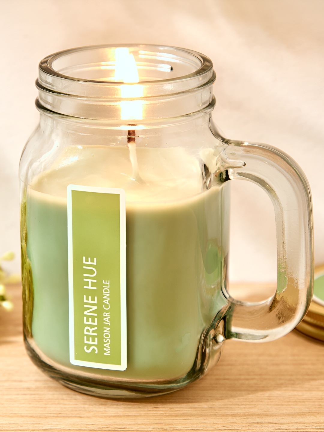 

Home Centre Green Sea Breeze Scented Mason Jar Candle