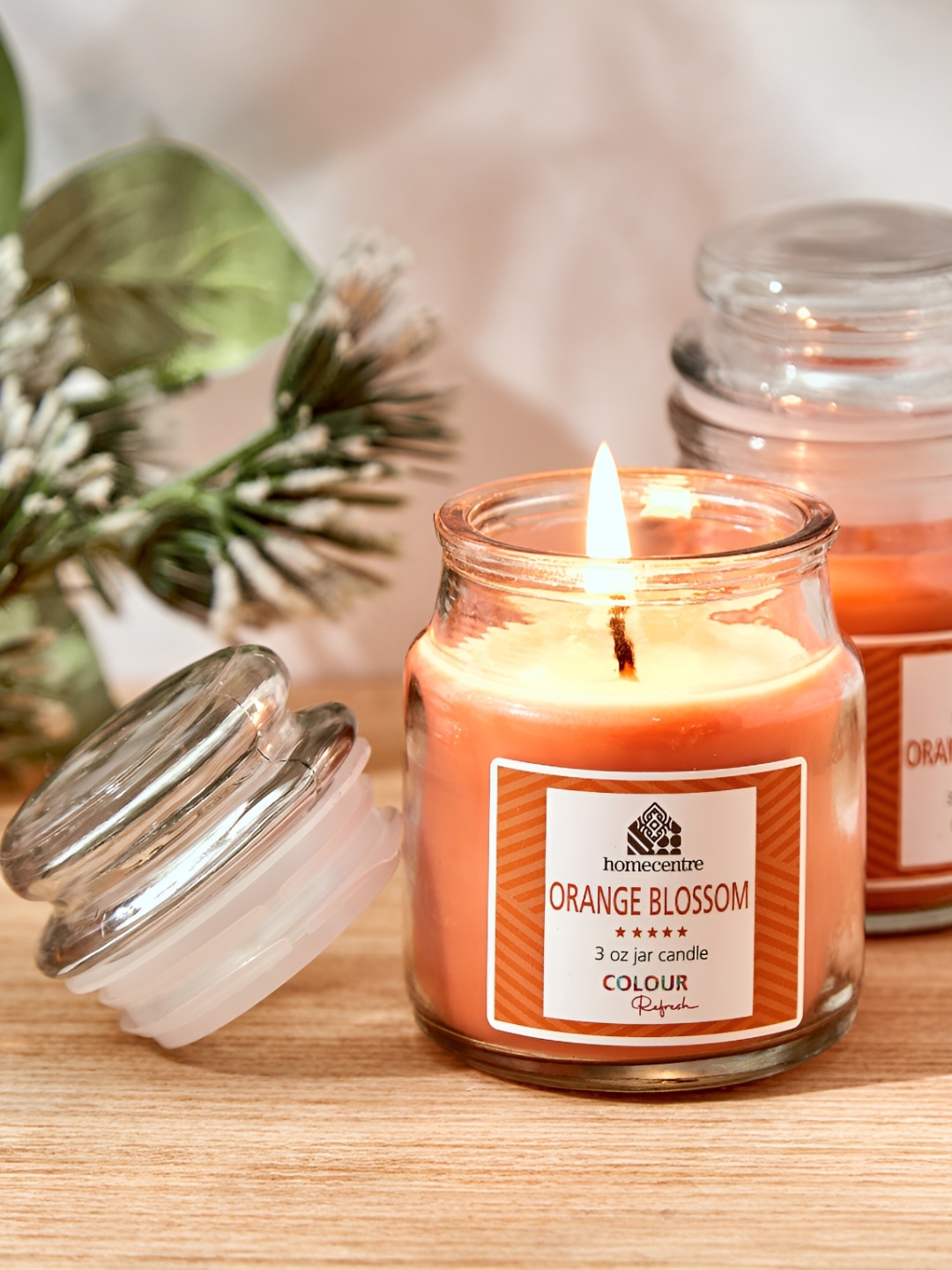 

Home Centre Orange 2 Pieces Scented Jar Candles