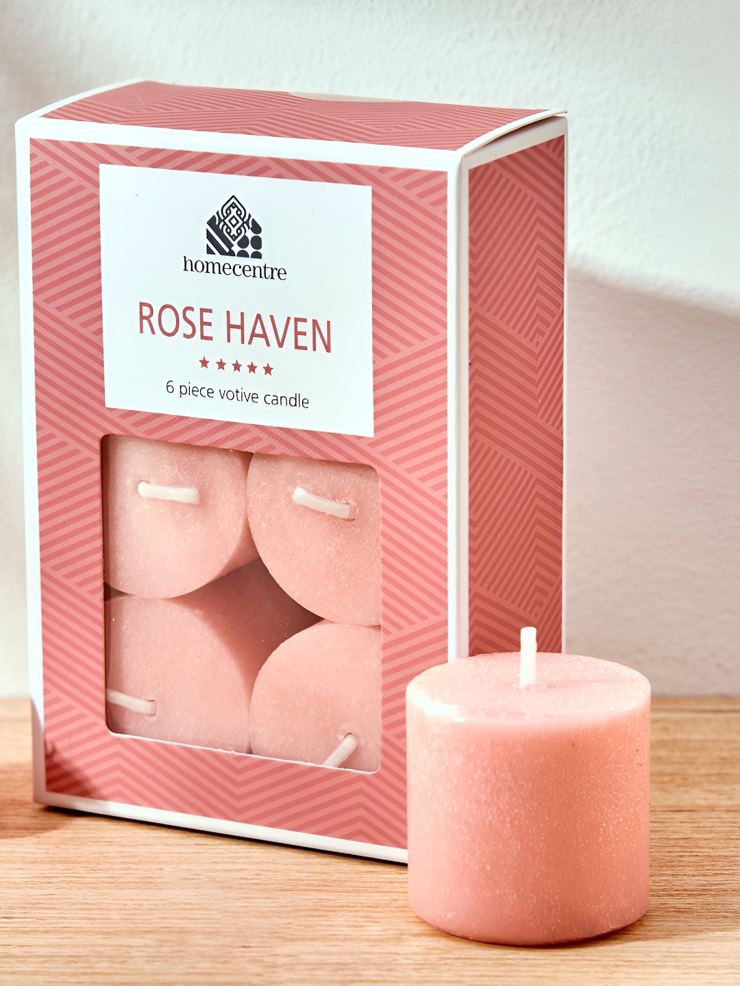 

Home Centre Pink 6 Pieces Rose Scented Votive Candles
