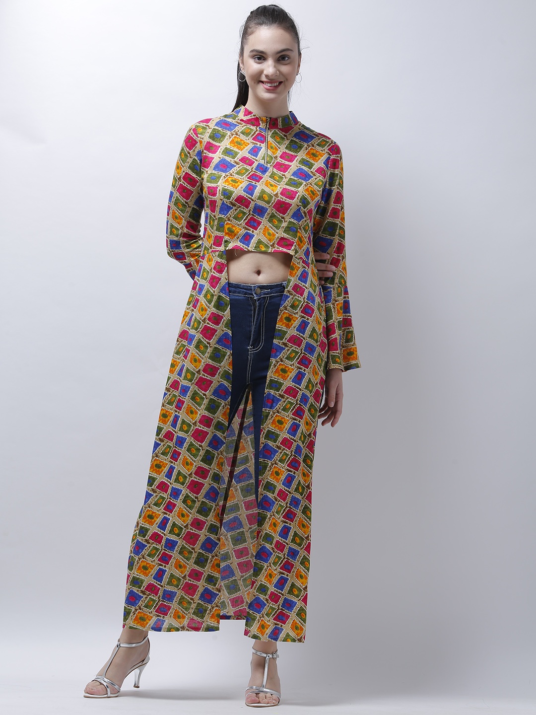 

Zastraa Women Multicoloured Printed Maxi Top, Multi