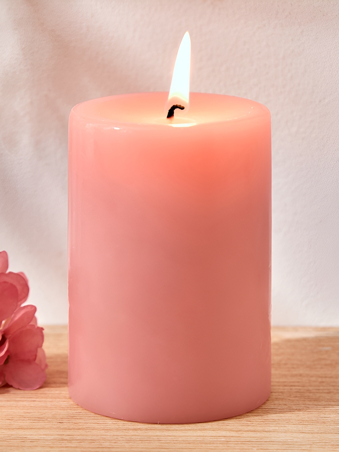 

Home Centre Pink Scented Pillar Candle