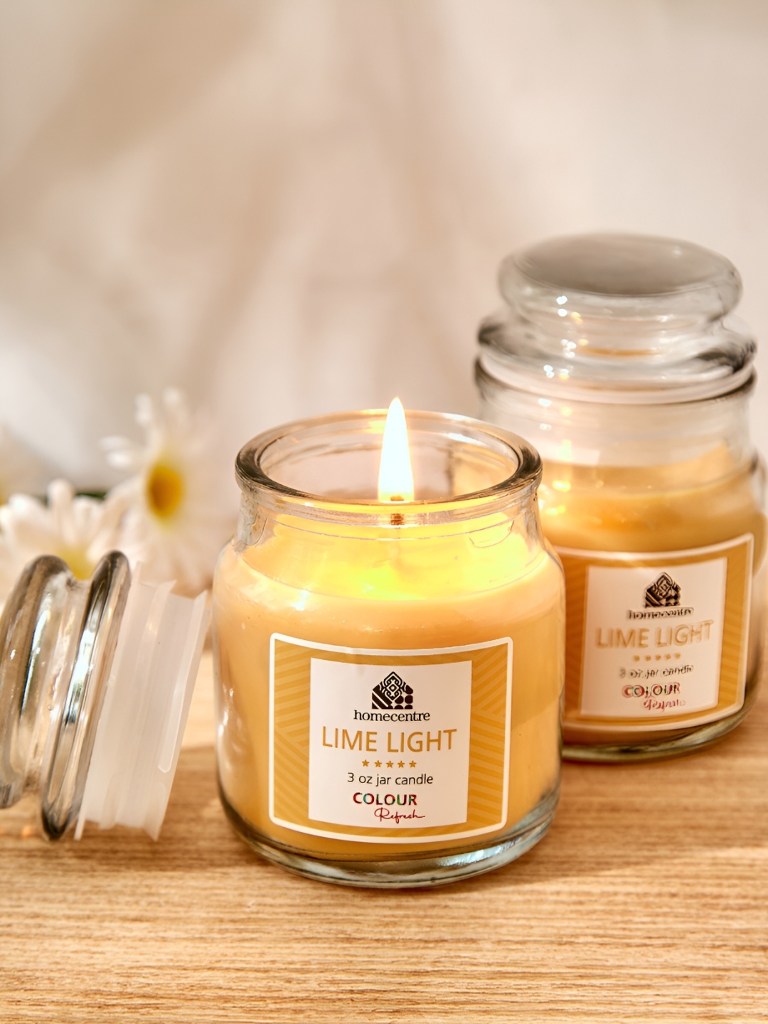 

Home Centre Yellow 2 Pieces Jar Candles