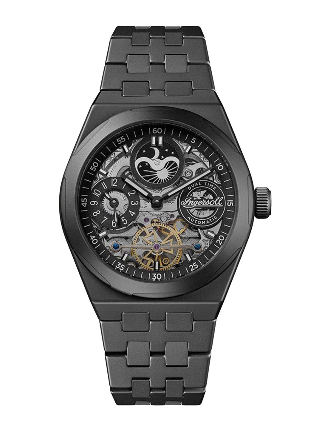 

Ingersoll Men Skeleton Dial & Ceramic Analogue Automatic Watch I15102, Black