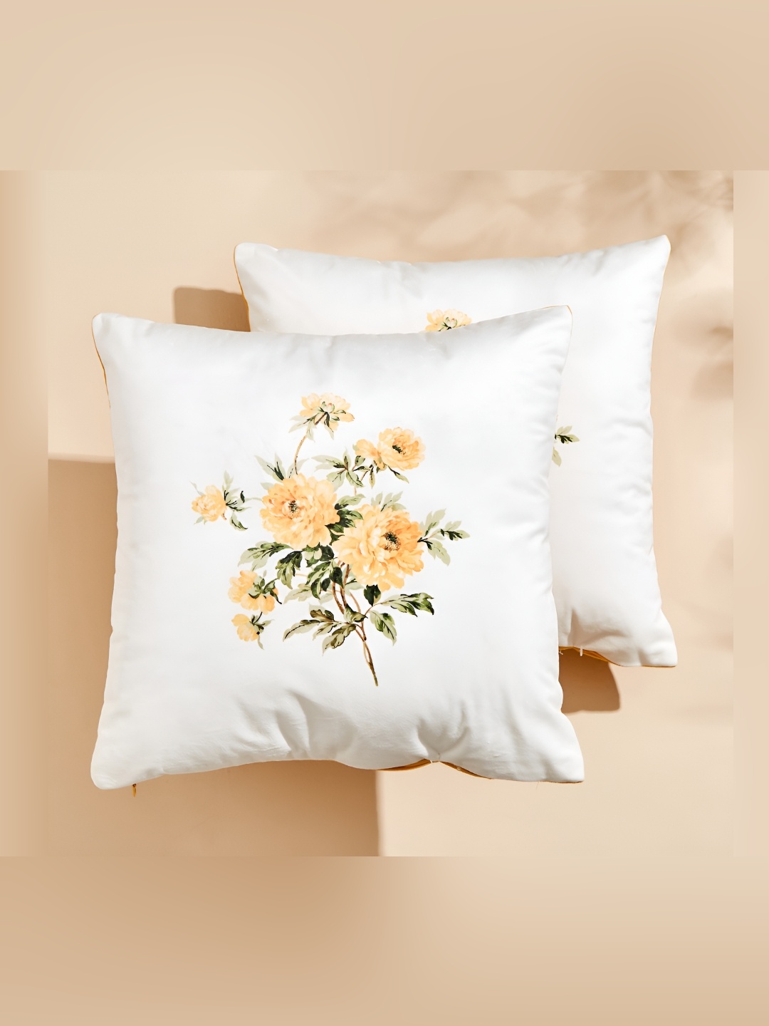 

Home Centre Mystic Meadows Yellow & White 2 Pieces Floral Square Cushion Covers