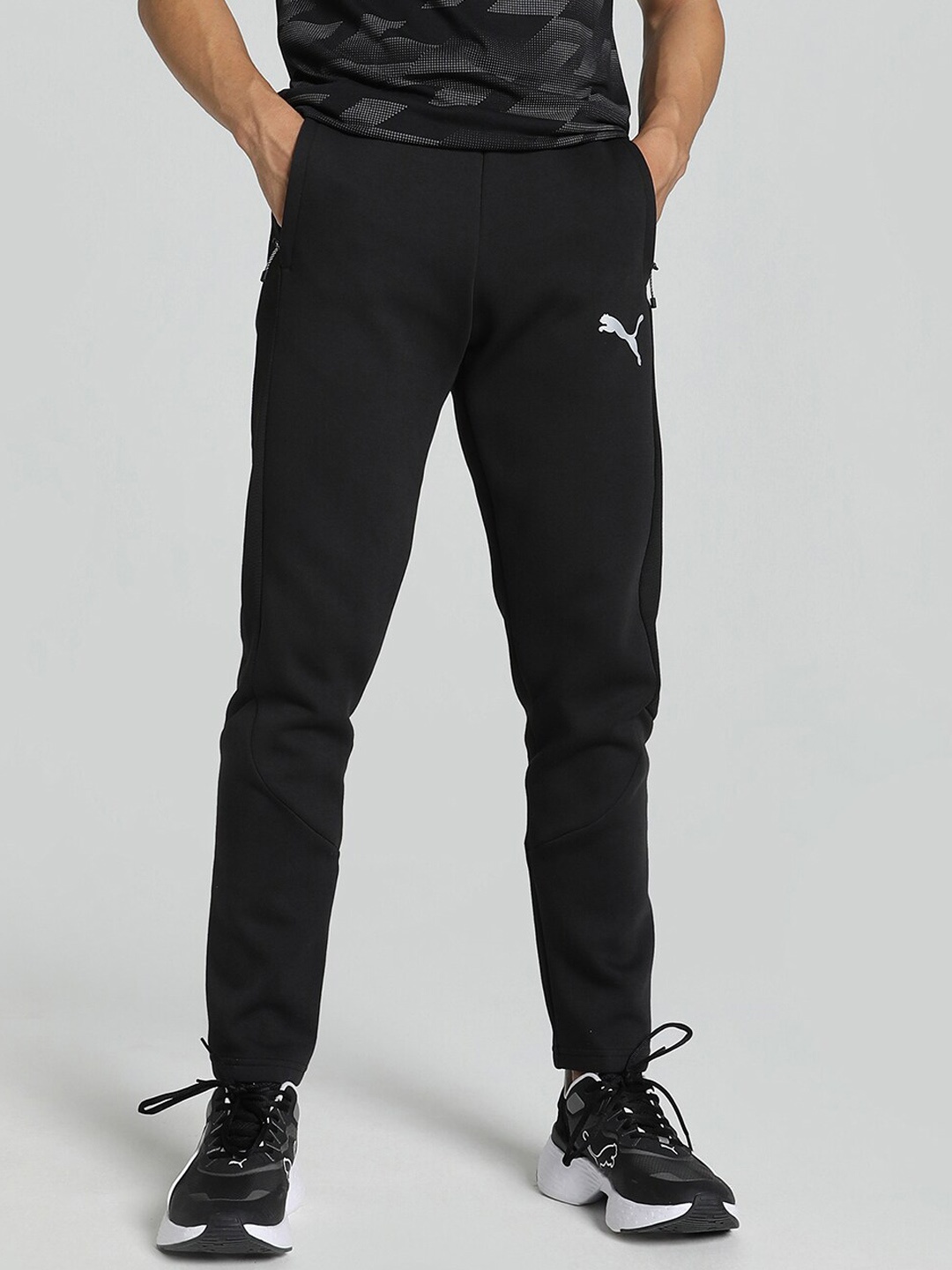 

Puma Evostrioe Men Dk Slim-Fit Mid Rise Cotton Track Pants, Black