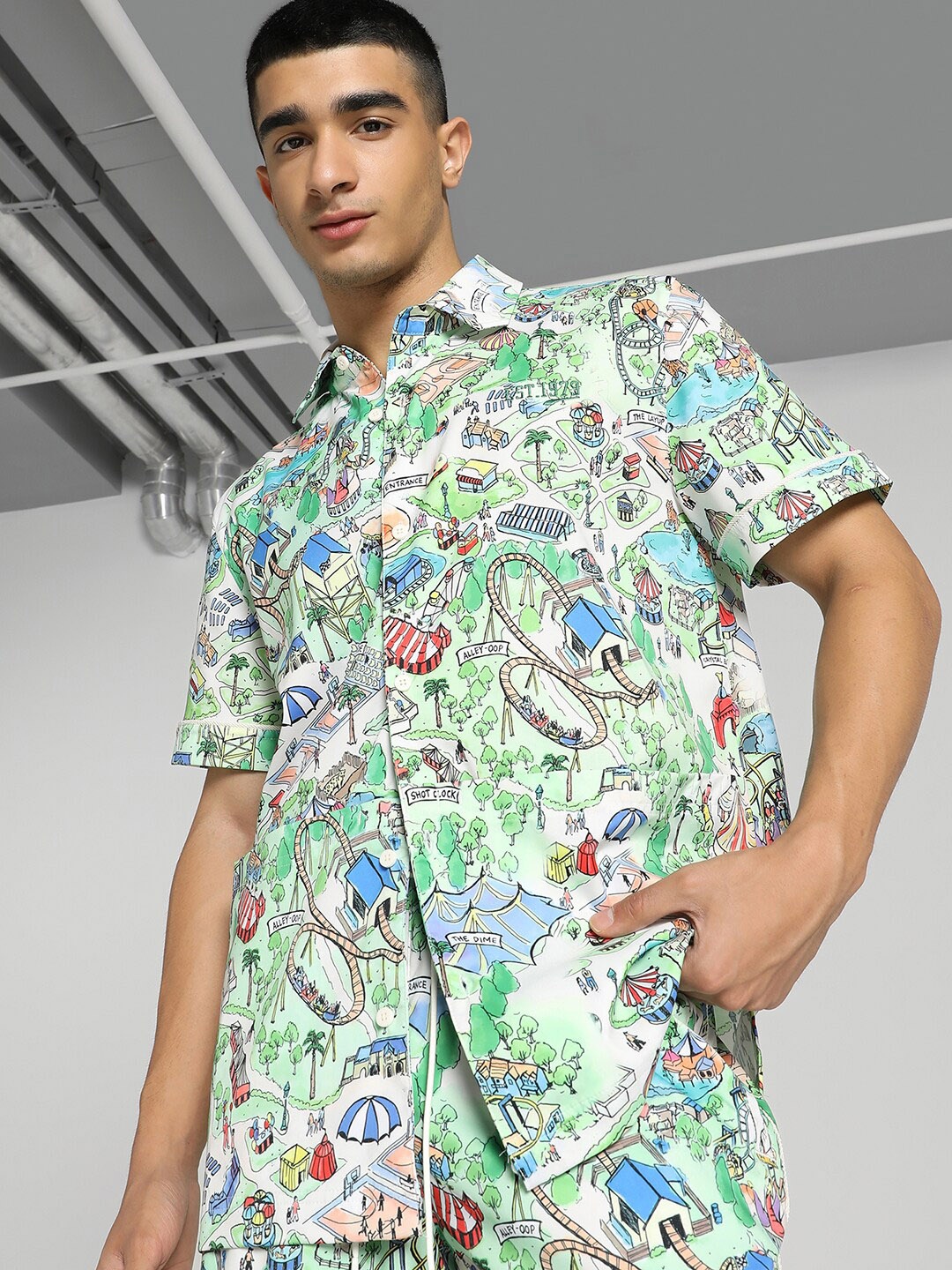 

Puma The Fairgrounds Resort Printed Basketball Top, Green