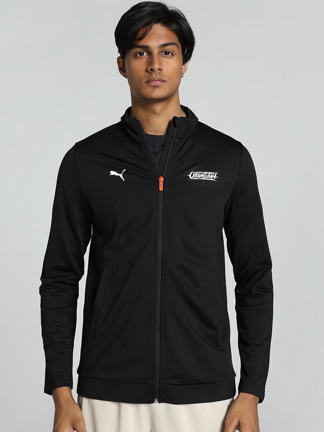 

Puma Orangutan Active Slim-Fit Mock Collar Sporty Jacket, Black