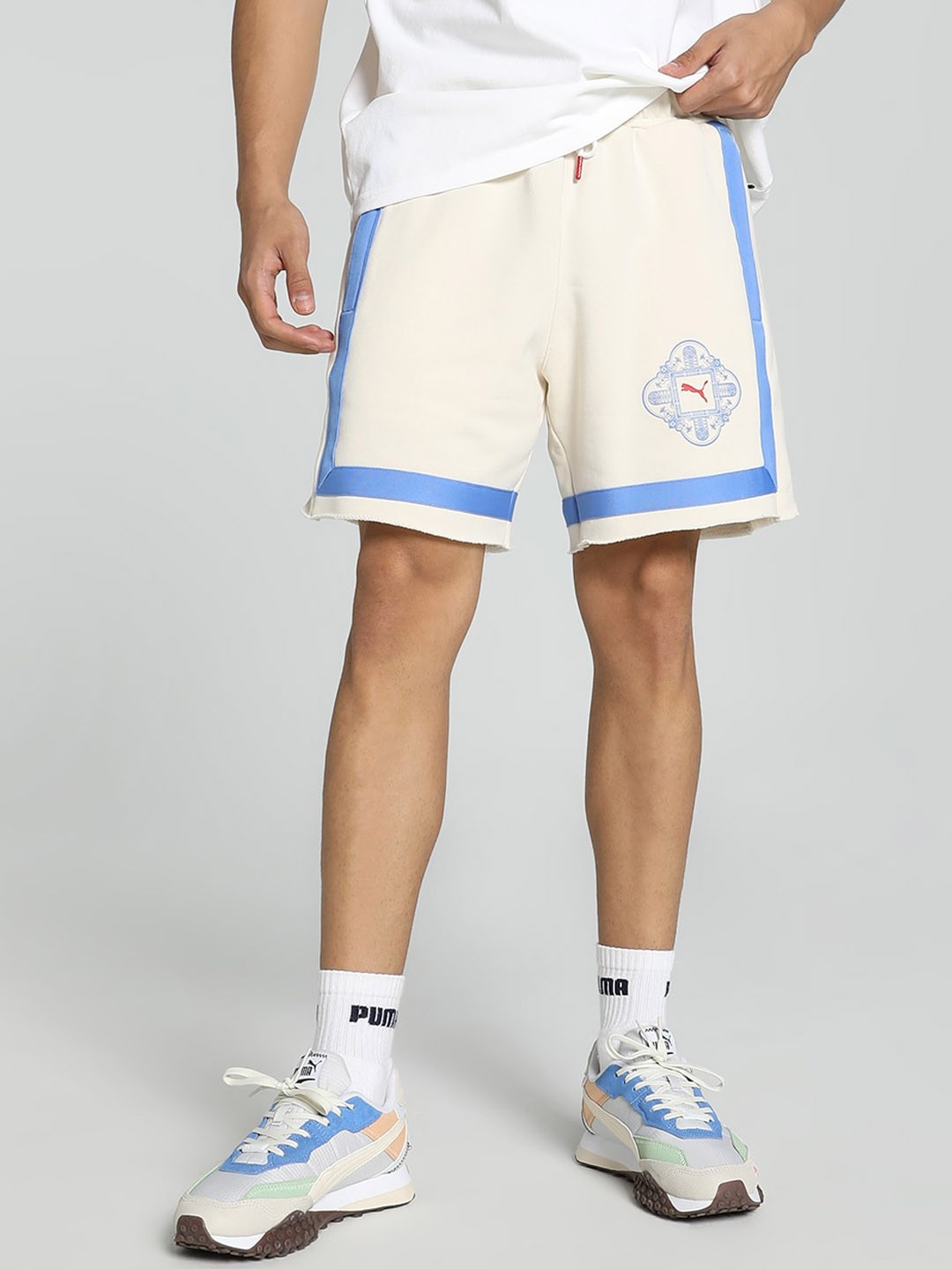 

Puma Men Superstition Basketball Terry Shorts, White