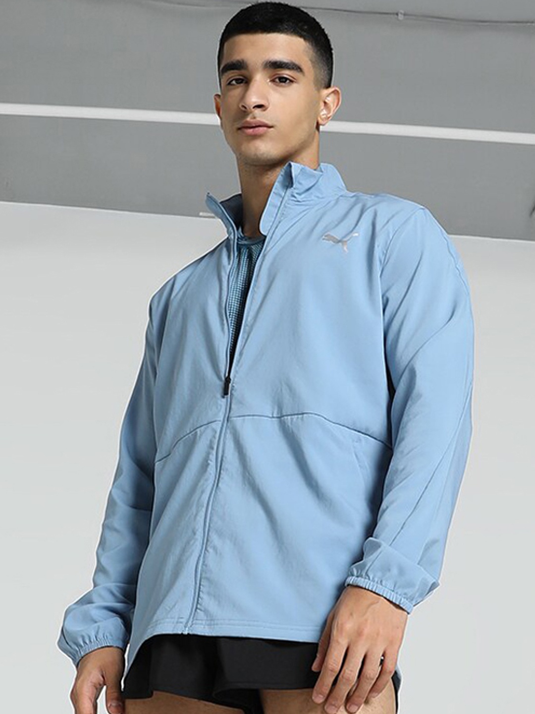 

Puma Run Favorite Mock Collar Running Sporty Jacket, Blue