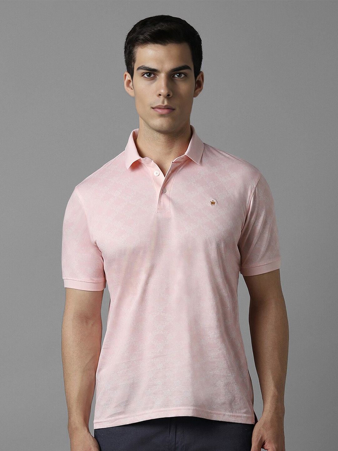 

Louis Philippe Polo Collar Pure Cotton T-shirt, Pink