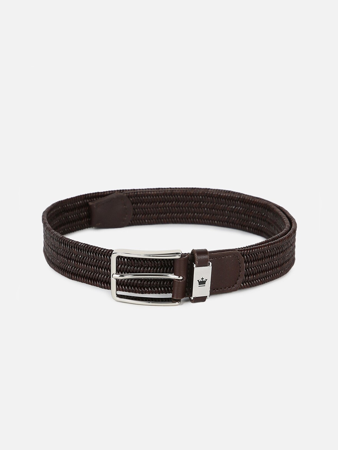 Louis Philippe Sport Men Textured Genuine Leather Formal Belt, Brown
