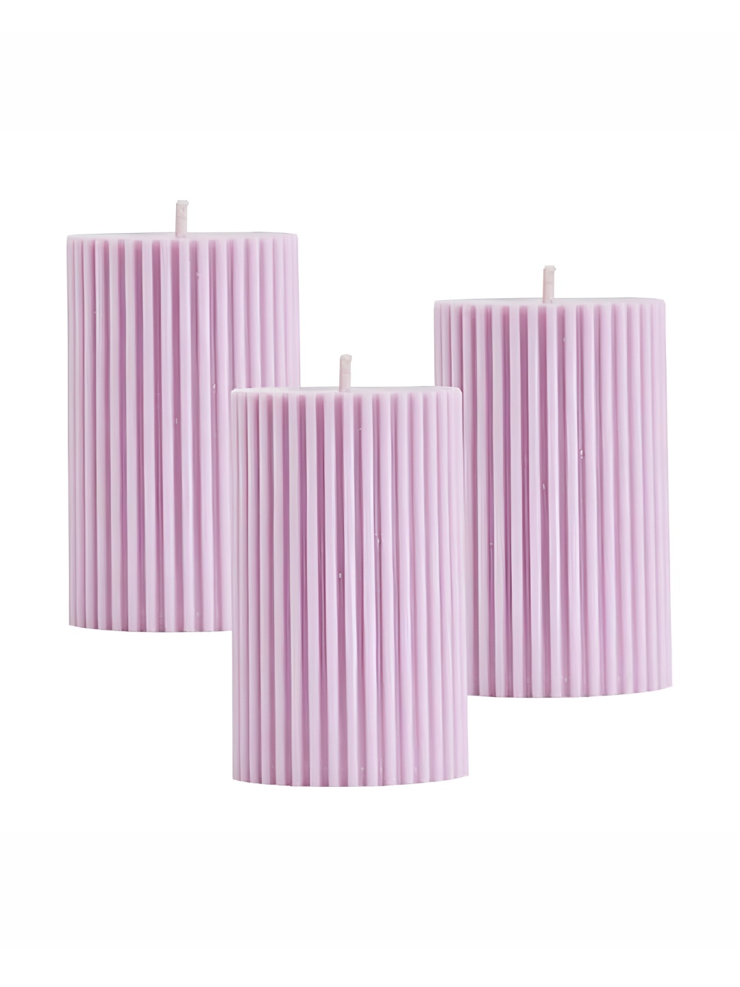 

atorakushon Purple 3 Pieces Textured Scented Pillar Candles