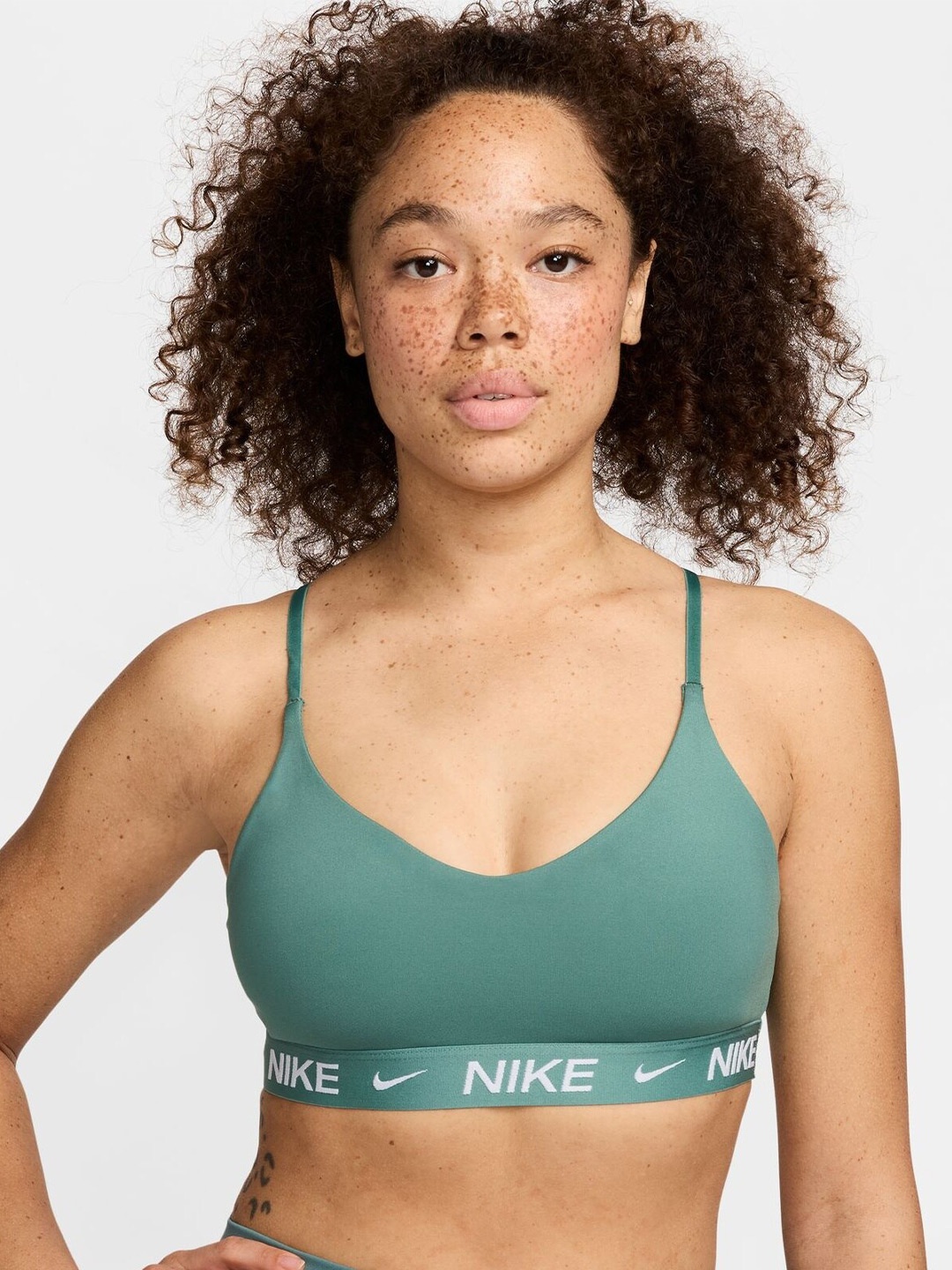 

Nike Indy Light-Support Women's Padded Adjustable Sports Bra, Green