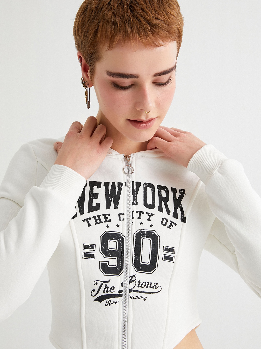 

Koton Typography Printed Sweatshirt, Beige