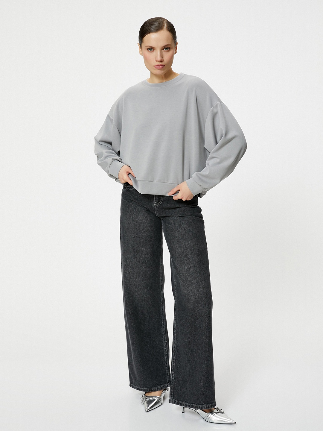 

Koton Round Neck Sweatshirt, Grey