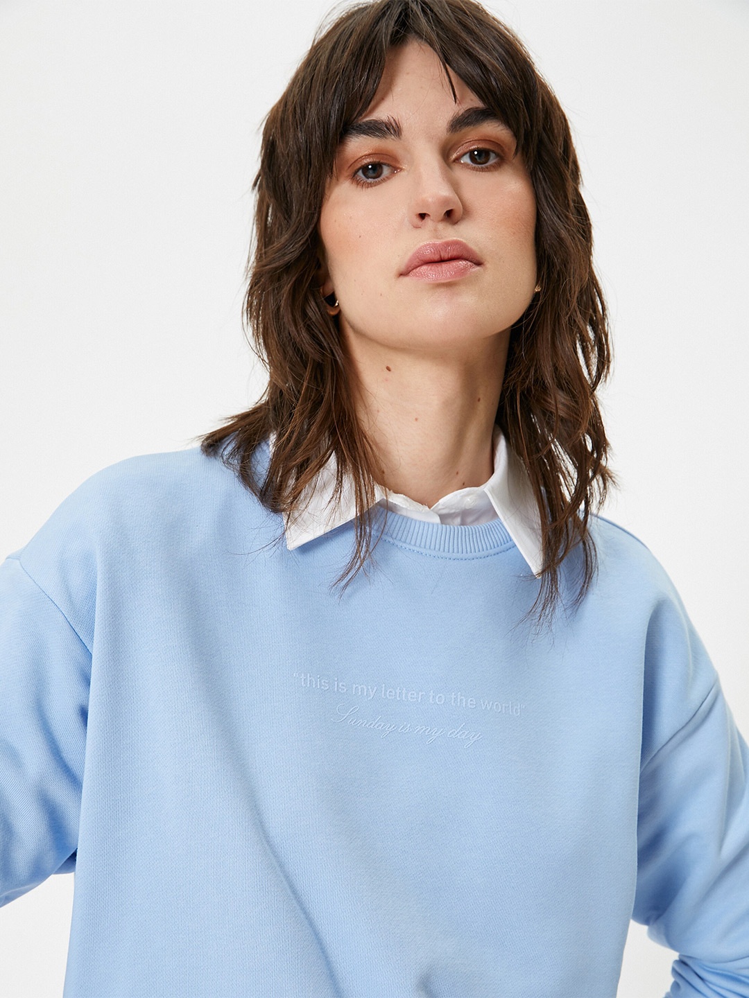 

Koton Typography Printed Sweatshirt, Blue