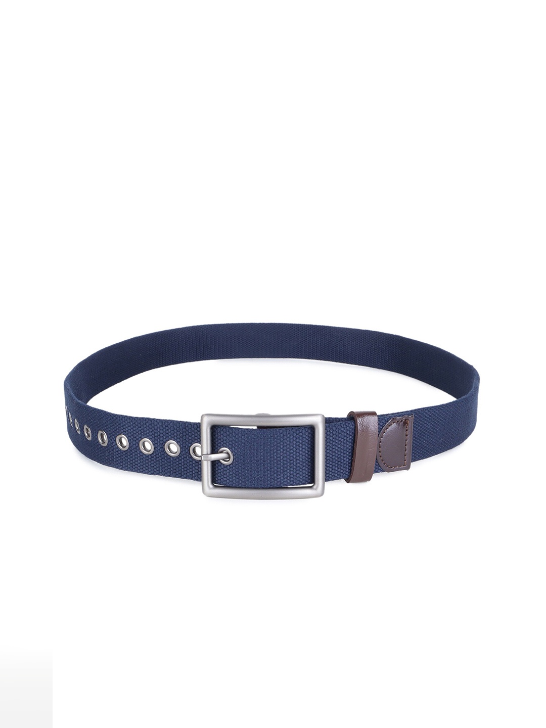 Zacharias Men Textured Cotton Belt, Blue