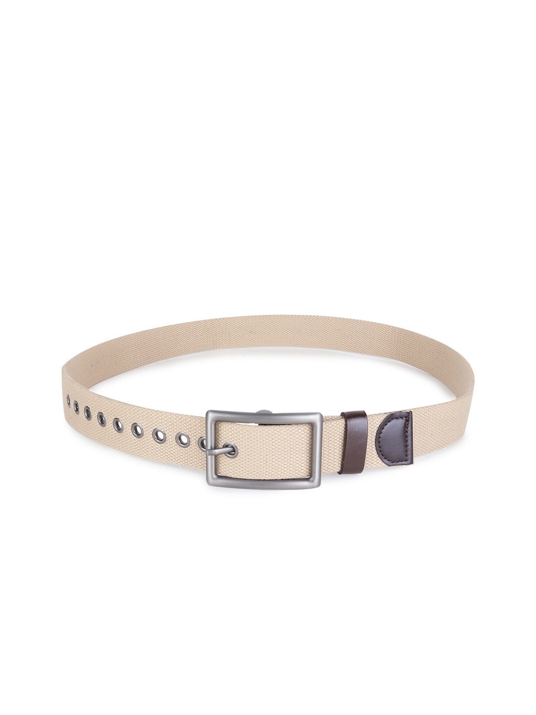 Zacharias Men Textured Cotton Belt, Beige