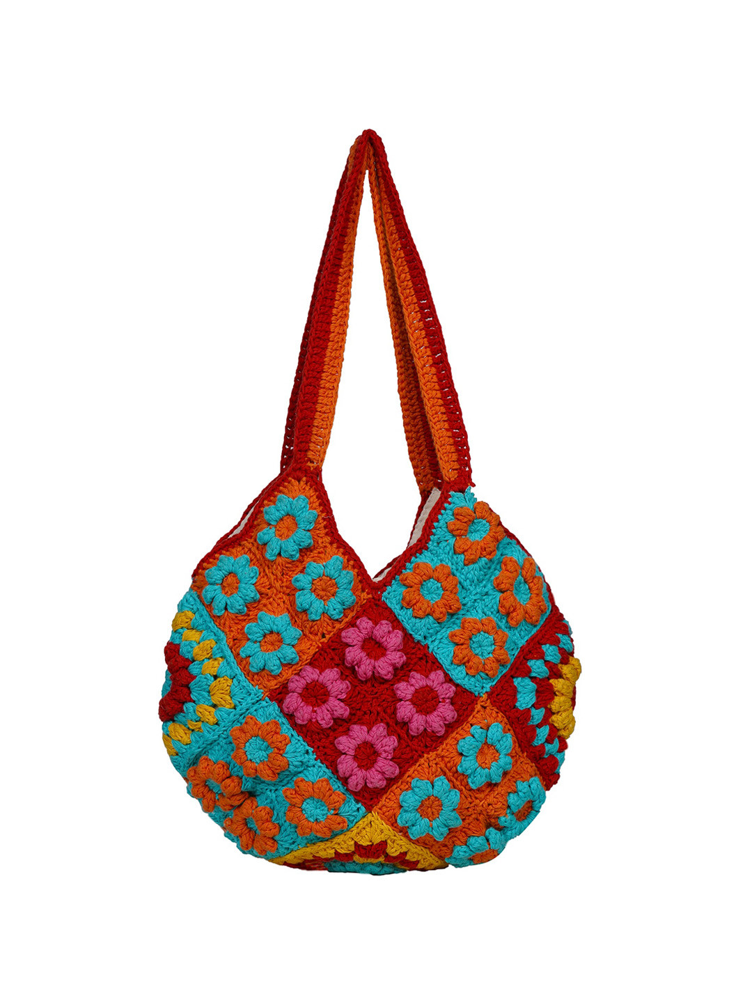 

ITIHASIKALA Printed Shopper Cotton Shoulder Bag, Red