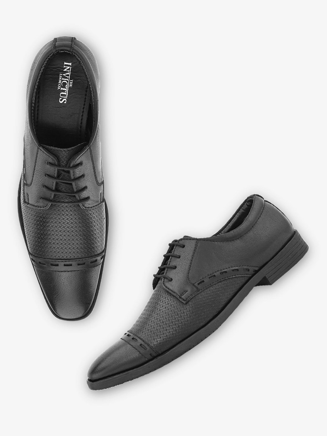 INVICTUS Men Lace-Up Formal Oxfords, Black