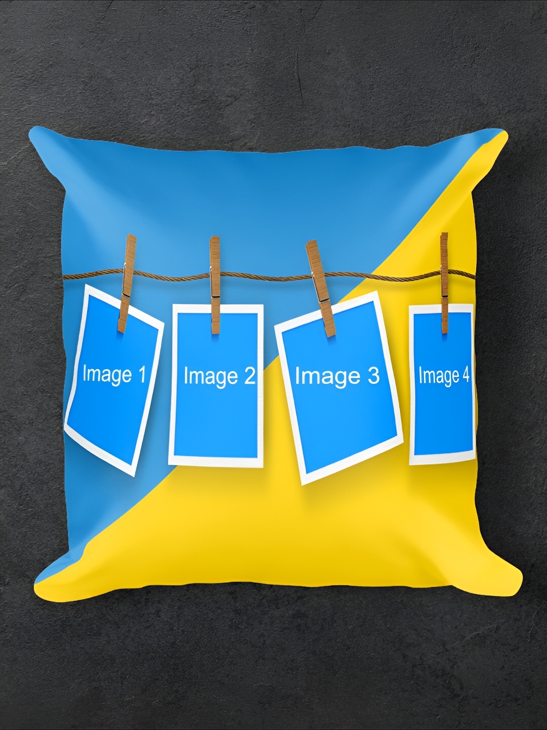 

bettergiftflowers Yellow & Blue Cushion Of Memories Printed Square Cushion