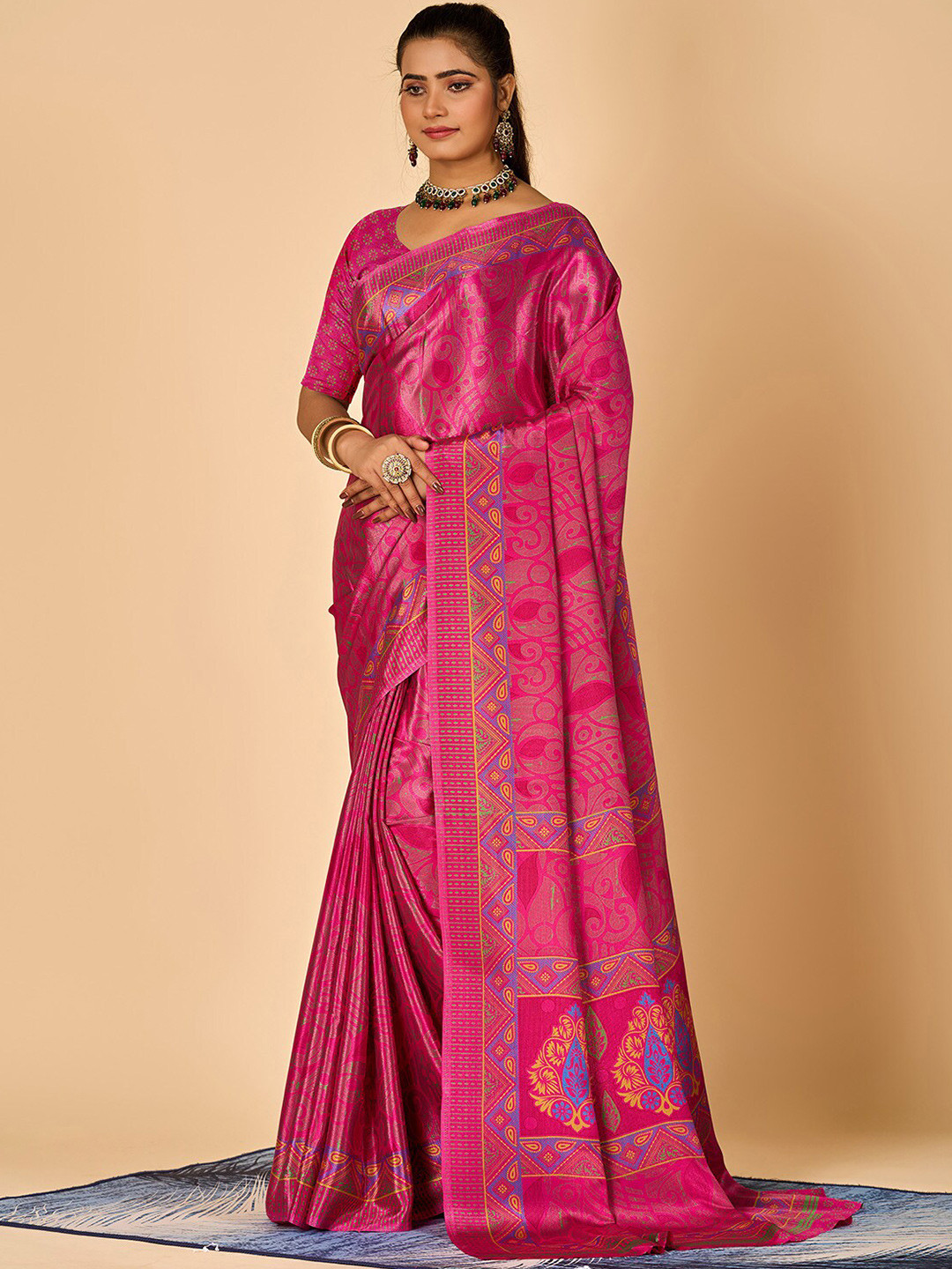 

NIRMAL CREATION Paisley Printed Saree, Rose