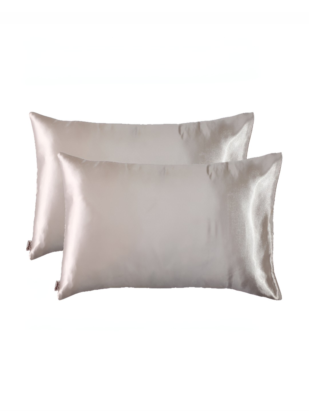 

Home Silver-Toned 2 Pieces Satin Rectangle Pillow Covers