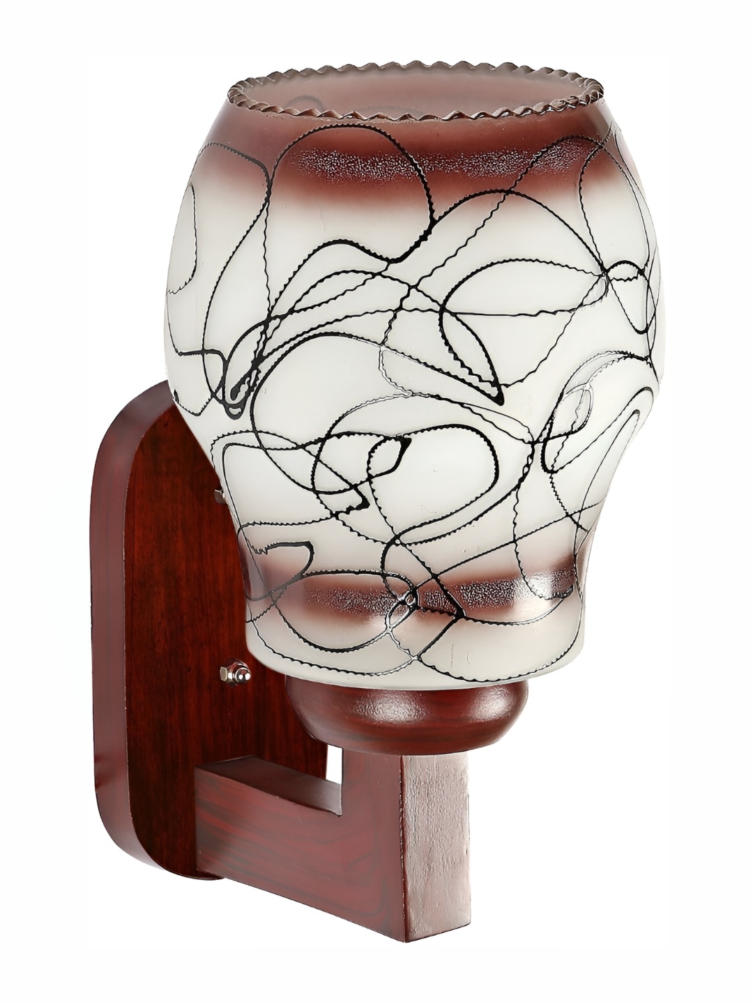 

1ST TIME White & Black Printed Glass Contemporary Wall Lamp