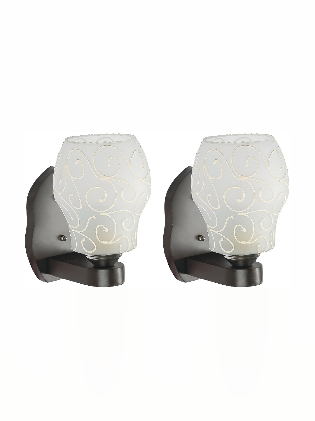 

1ST TIME White 2 Pieces Printed Glass Contemporary Abstract Shaped Shaped Wall Lamp
