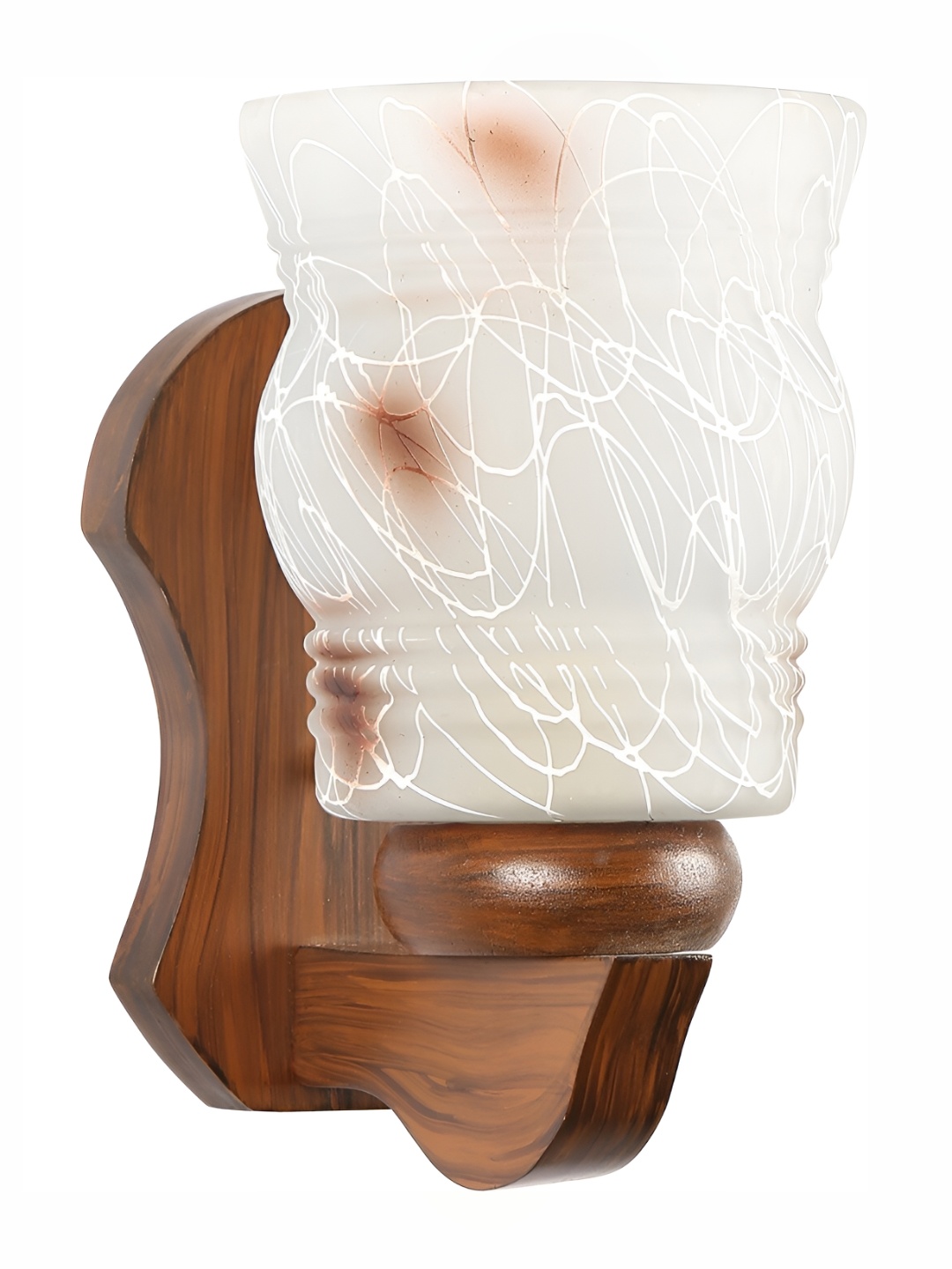 

1ST TIME White & Brown Printed Glass Contemporary Wall Lamp