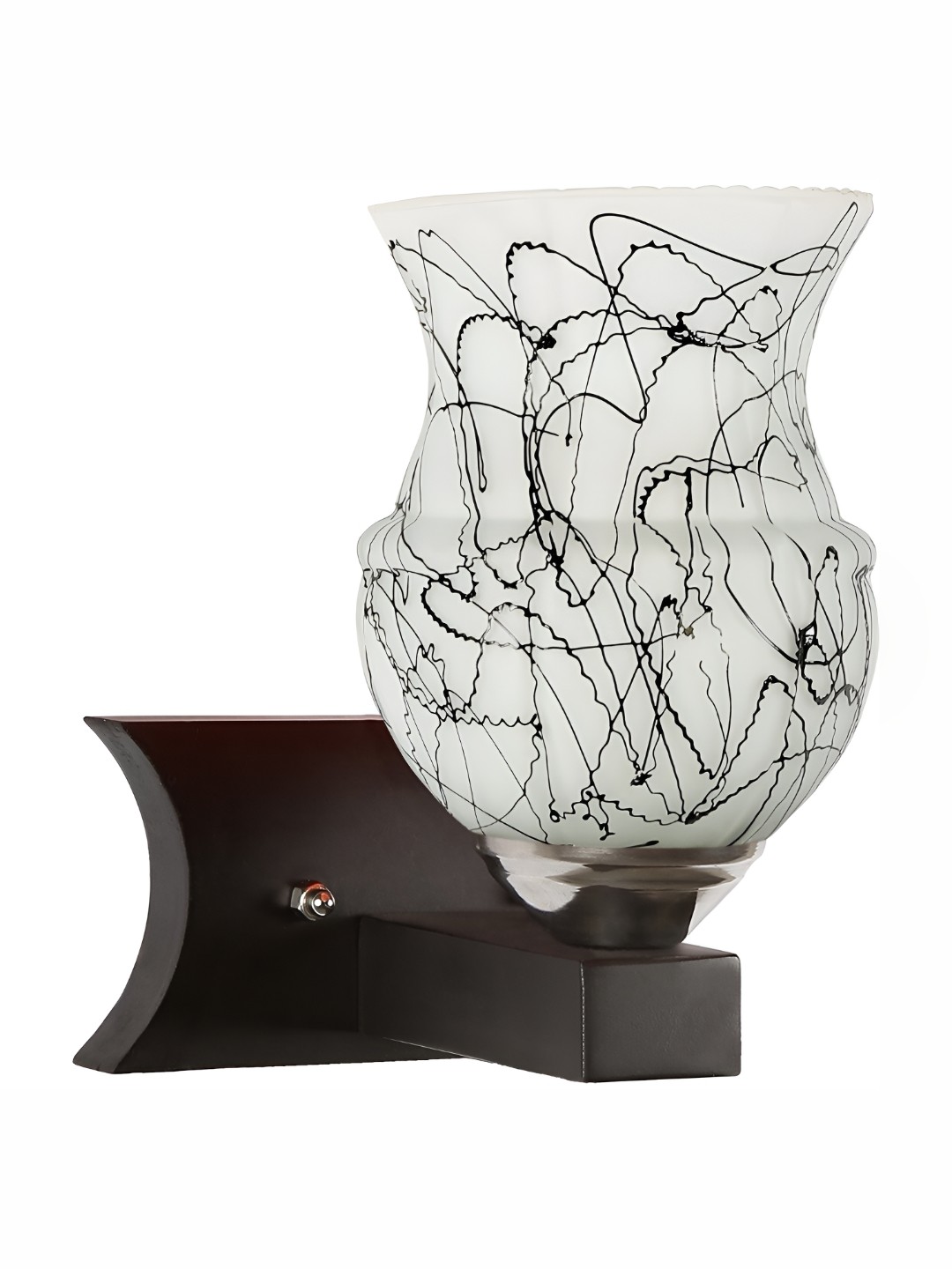 

1ST TIME White & Black Printed Glass Traditional Spherical Shaped Wall Lamp